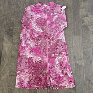 New Beautiful Miss Elaine Floral and Paisley Luxe Fleece Full Zip Robe Sz 3X